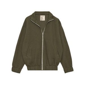 FINAL MARKDOWN NWT 100% recyclable cozy full zip jersey bomber jacket